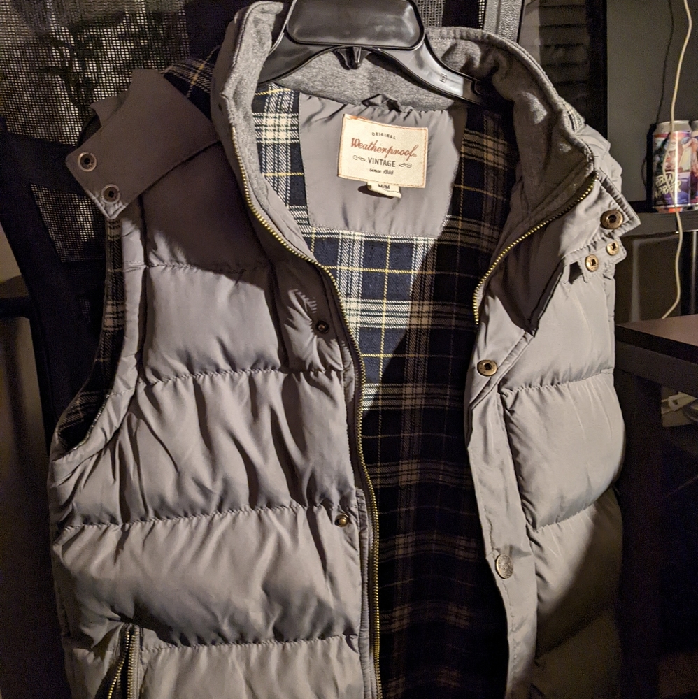 Weatherproof Vintage M Gray Puffer Vest